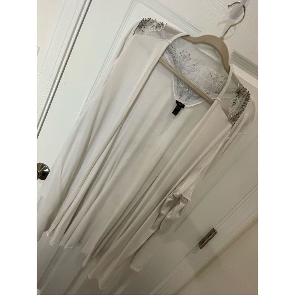 GILI women’s white open cardigan size 2X
